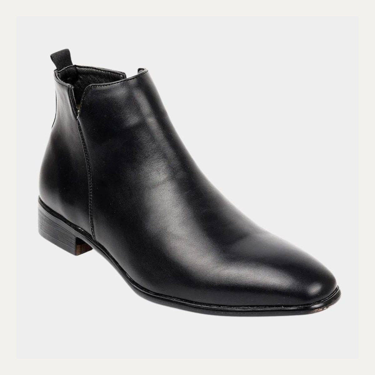 Ezra | Men's Black Leather Chelsea Ankle Boots Zip