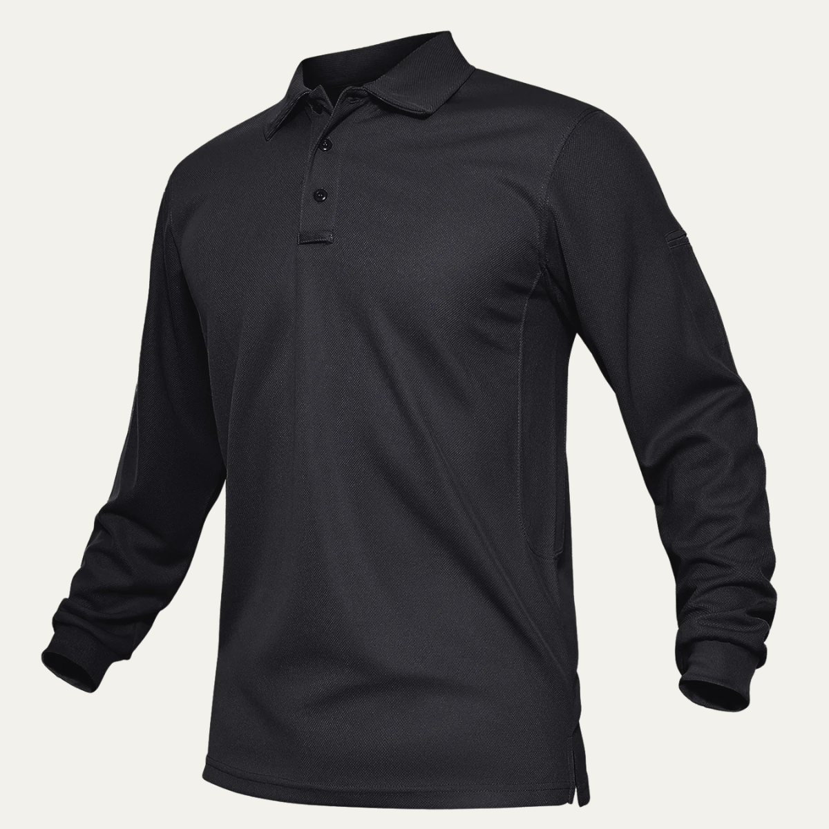 Beau | Men's Long Sleeve Polo Shirt Cream
