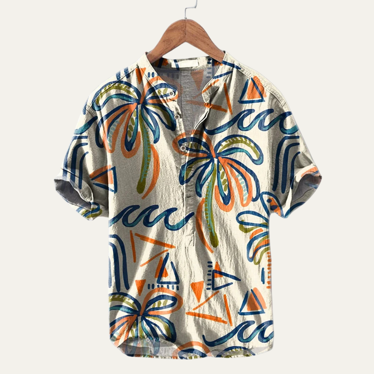 Axel | Men's Boho Geometric Pattern Button Up Shirt Multicolor