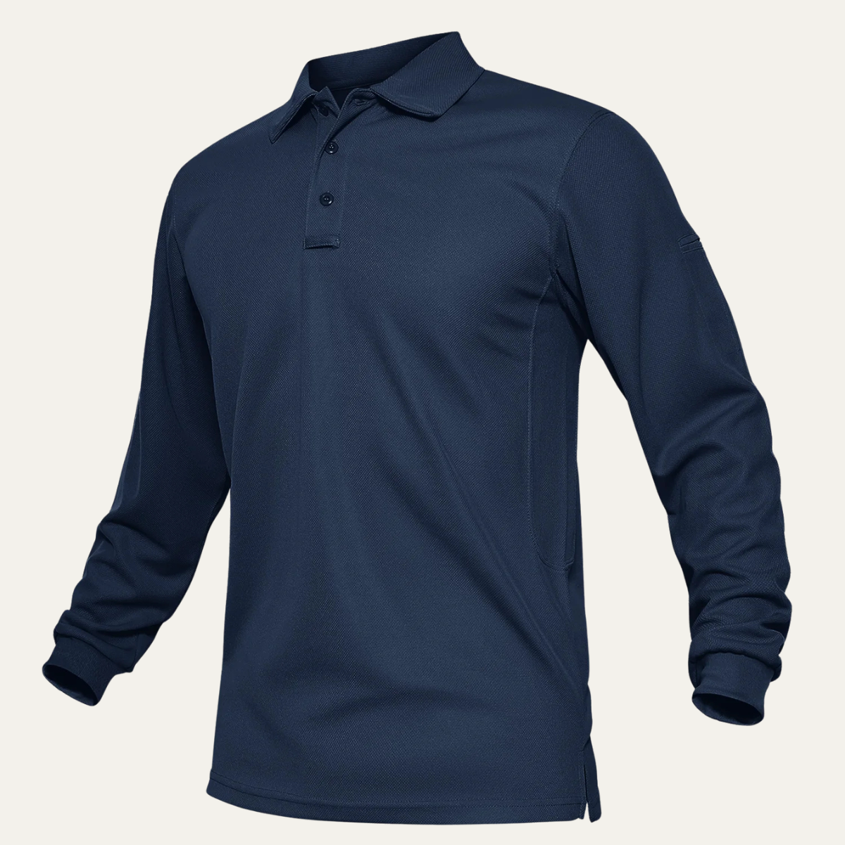 Beau | Men's Long Sleeve Polo Shirt Cream