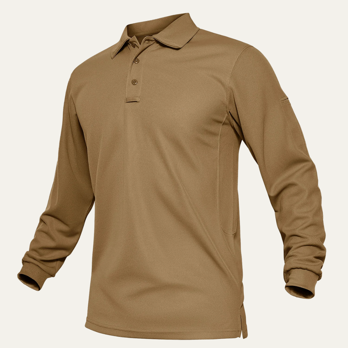 Beau | Men's Long Sleeve Polo Shirt Cream