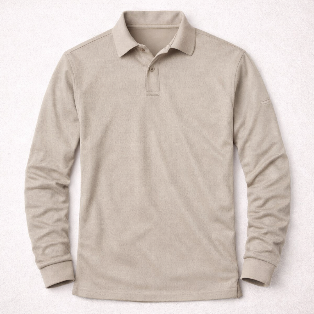 Beau | Men's Long Sleeve Polo Shirt Cream