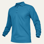 Dama Washington Maxim men's long sleeve polo shirt teal quick dry casual - front view