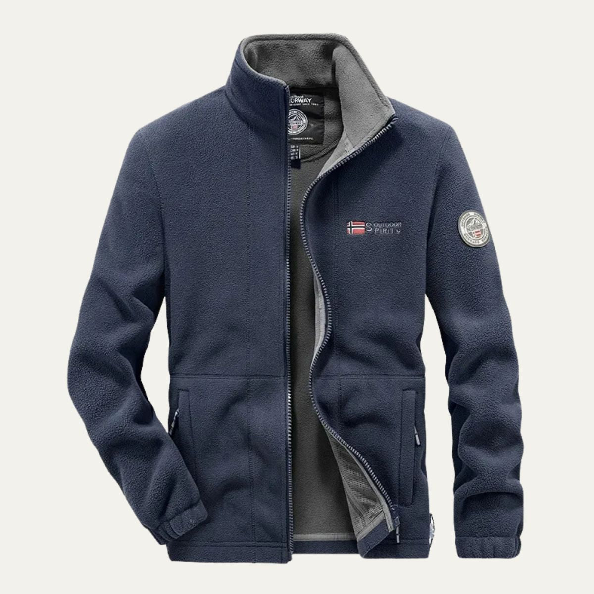 Axel | Men's Fleece Jacket Black Zip Up Lightweight