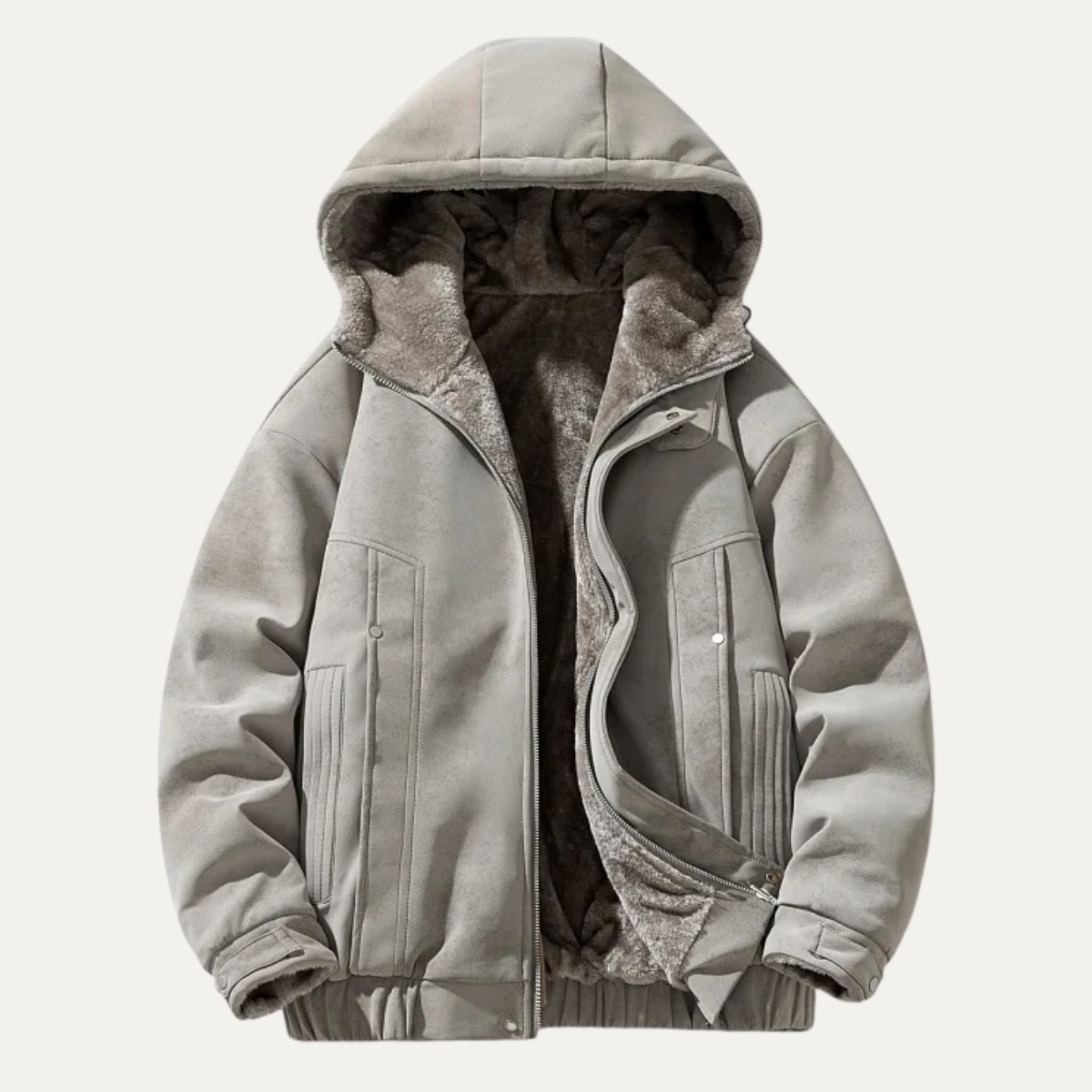 Bram | Men's Sherpa Lined Puffer Jacket Brown