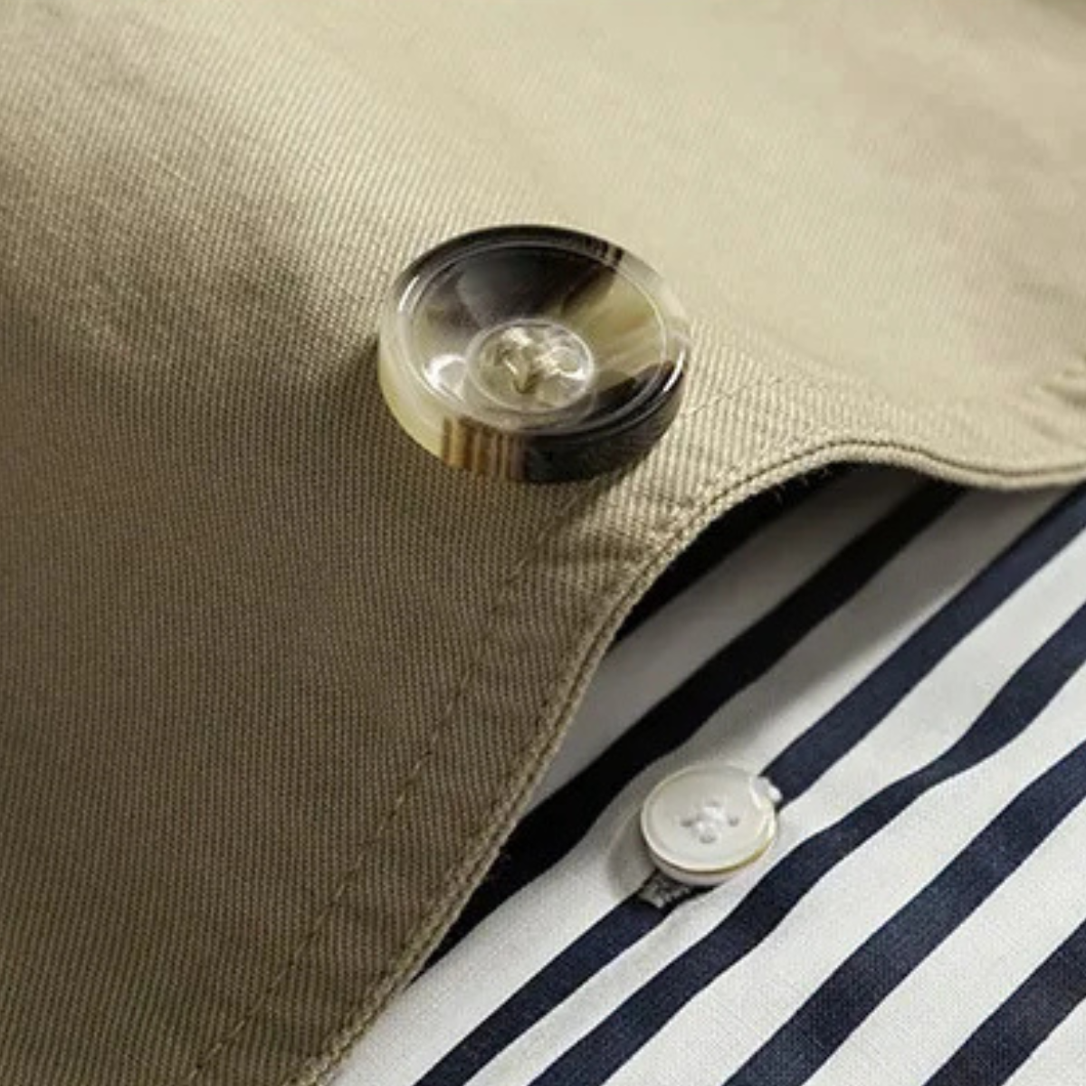 Axel | Men's Double Breasted Trench Coat Cream