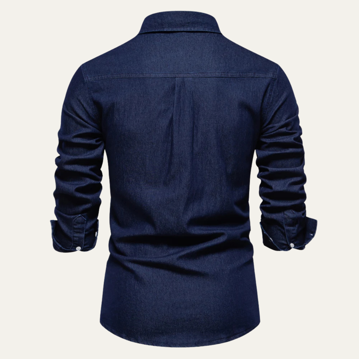 Axel | Men's Dark Wash Denim Shirt Double Pocket Long Sleeve
