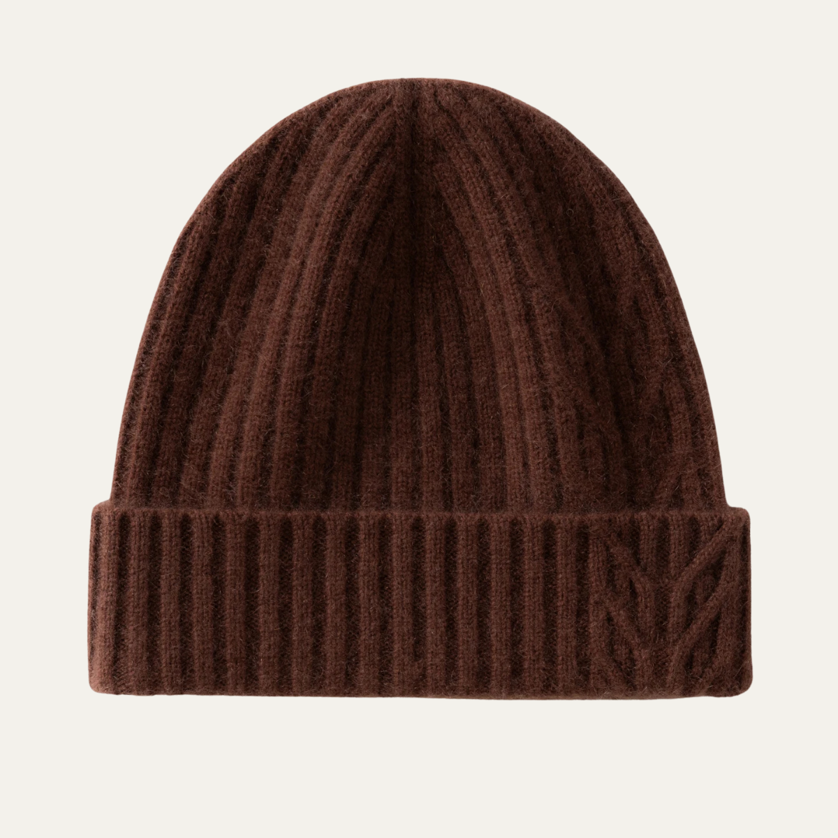 Sage | Men's Ribbed Knit Cashmere Beanie Brown