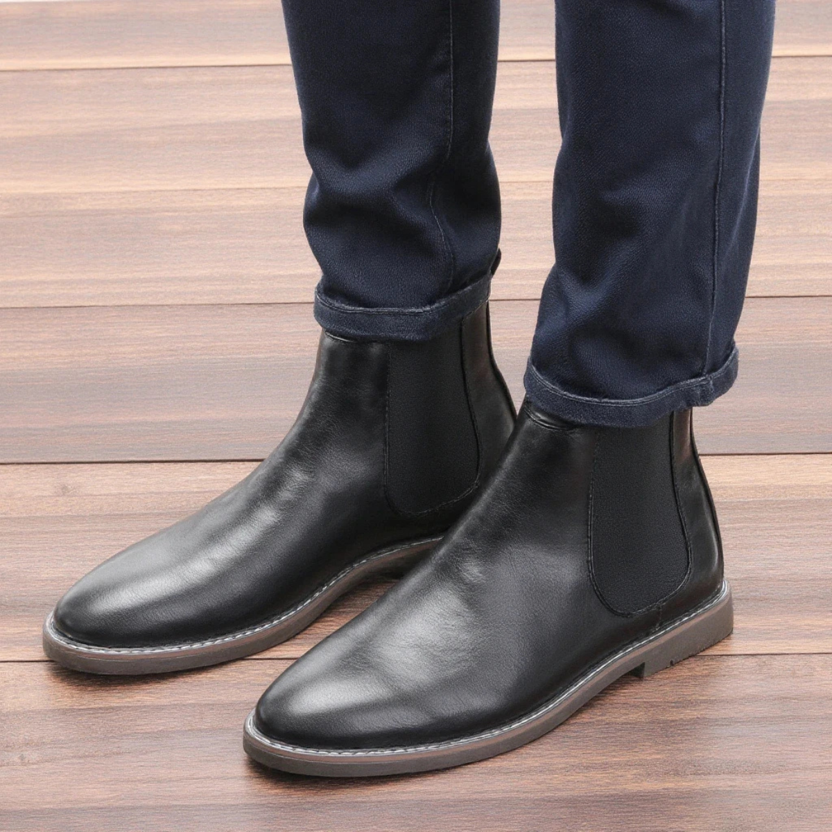 Axel | Men's Leather Chelsea Boots Black