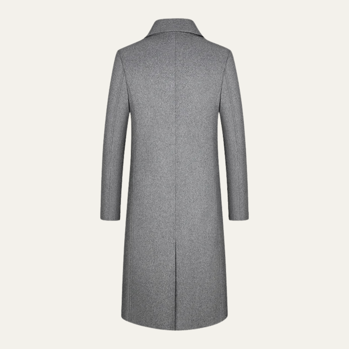 Beau | Men's Gray Wool Overcoat Quilted Lining