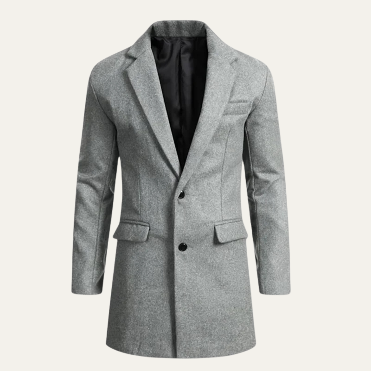 Rowan | Men's Smart Casual Wool Blend Overcoat Gray