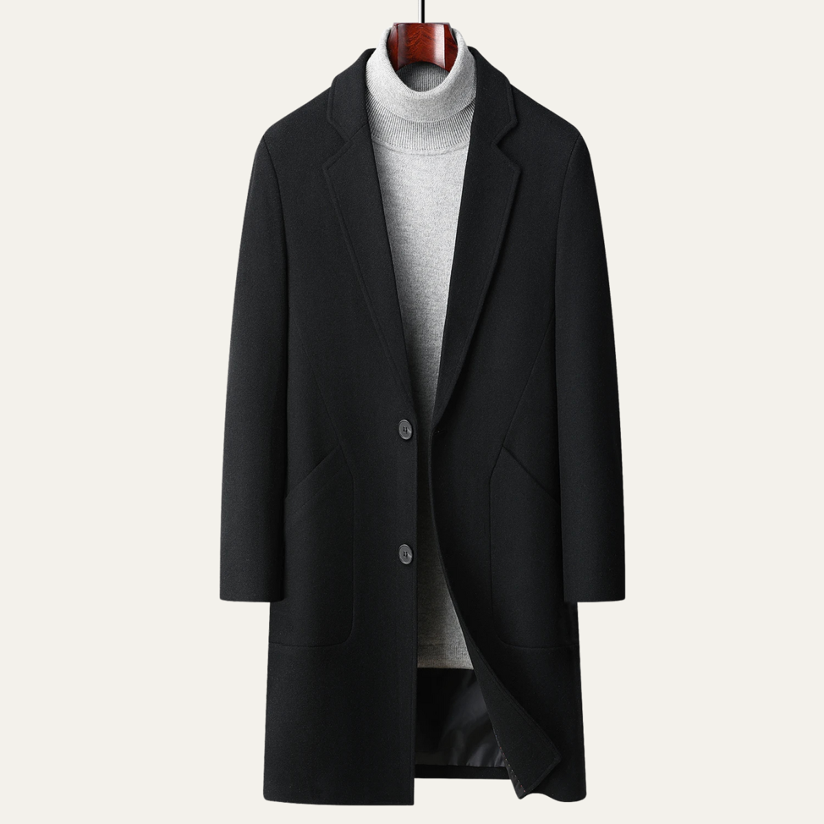 Axel | Men's Smart Casual Wool Overcoat Gray Long