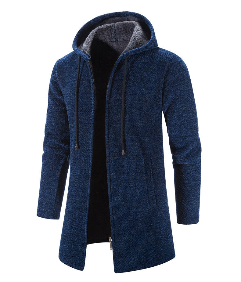 Callum | Men's Wool Hooded Coat Navy