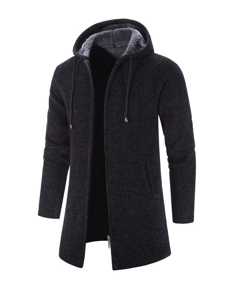 Callum | Men's Wool Hooded Coat Navy