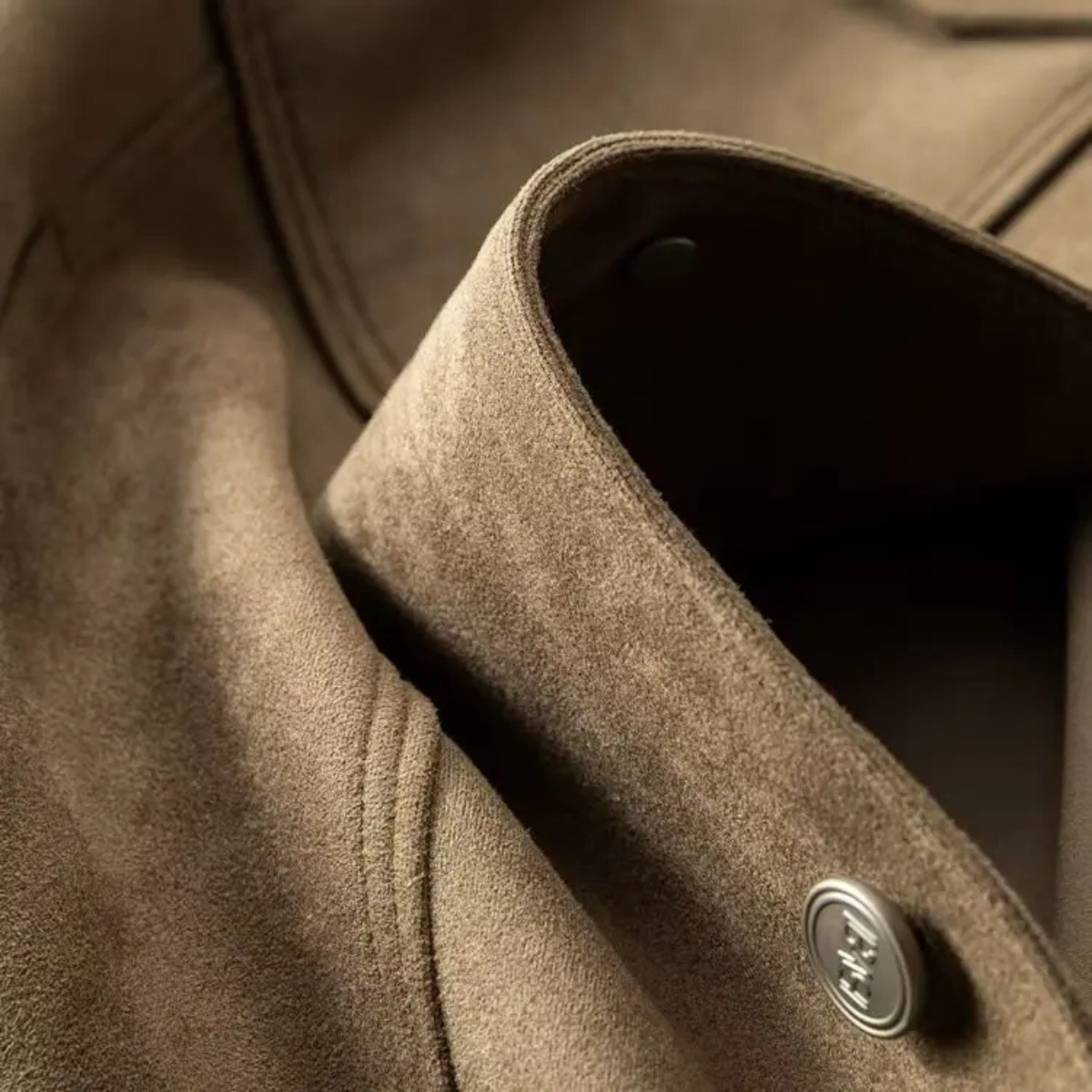 Beau | Men's Suede Trucker Jacket Beige