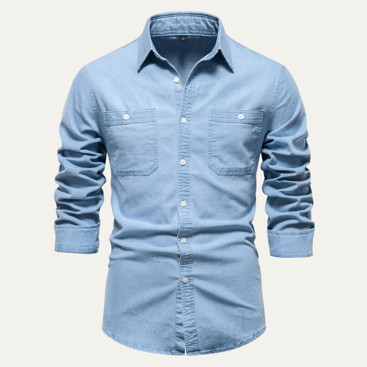 Axel | Men's Dark Wash Denim Shirt Double Pocket Long Sleeve
