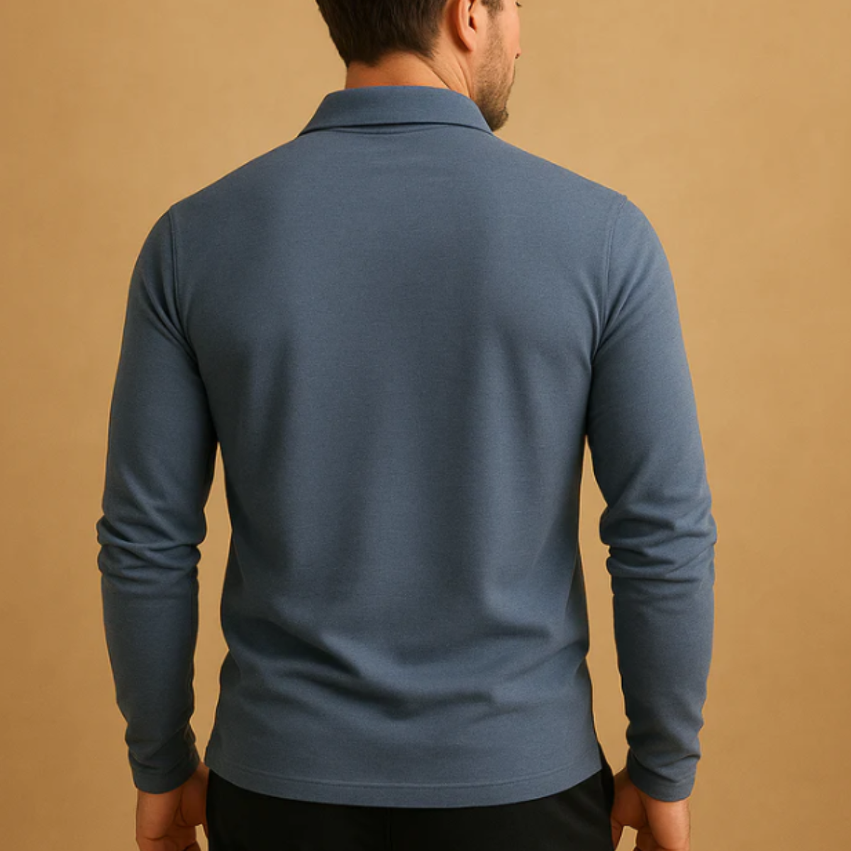 Brax | Men's Polo Shirt Navy Long Sleeve Cotton Casual