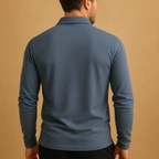 Dama Washington Brax men's polo shirt navy long sleeve cotton casual - view 6