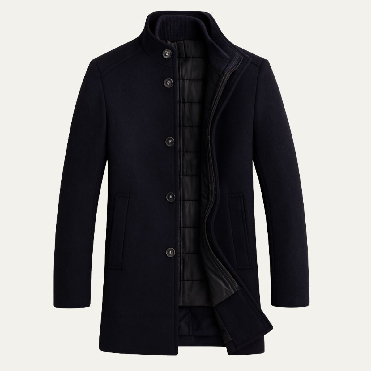 Hugo | Men's Wool Overcoat Brown Button Up