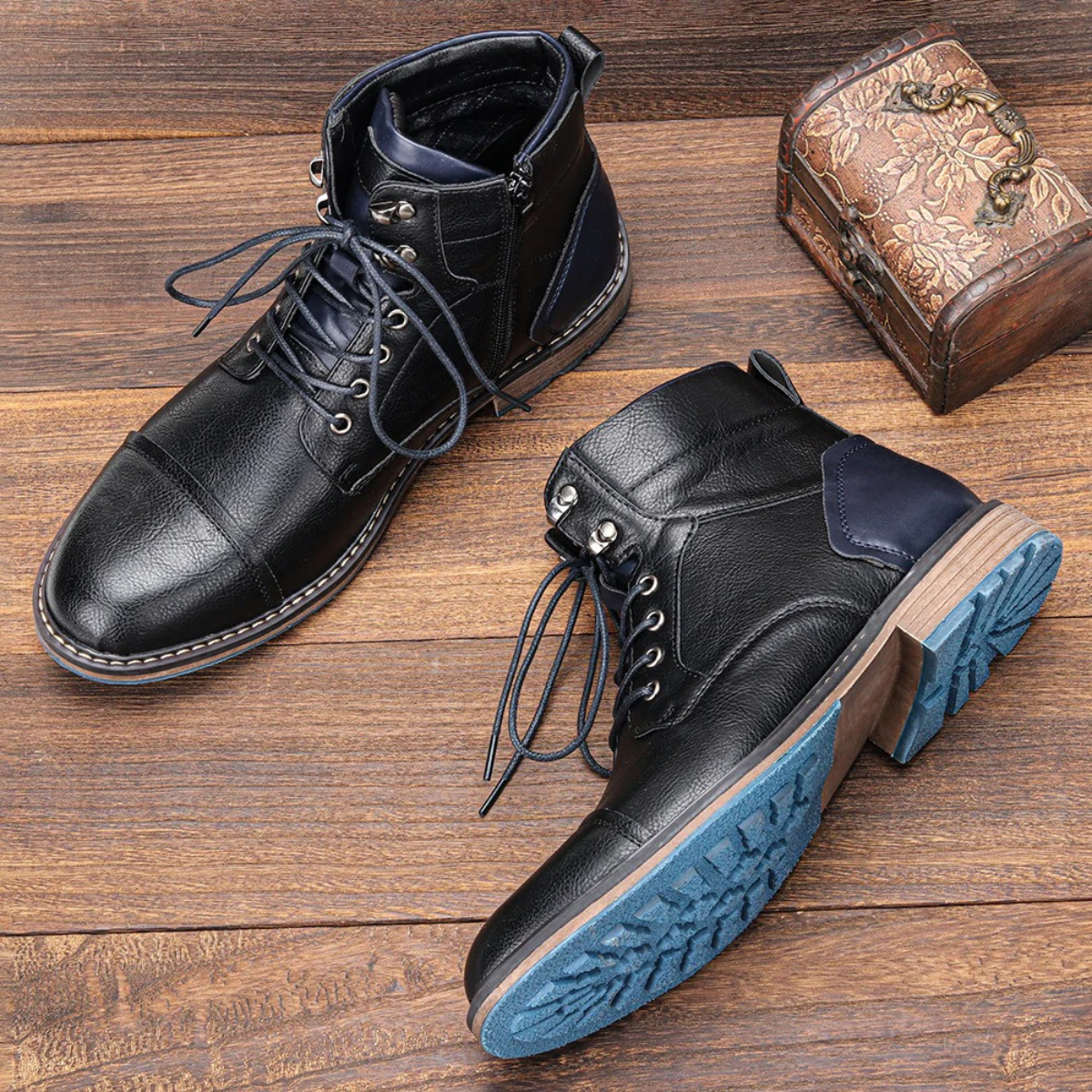 Voss | Men's Leather Work Boots Brown Lace Up