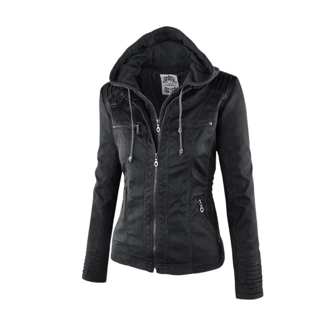 Rosa | Women's Utility Jacket Brown Hooded Zip Up