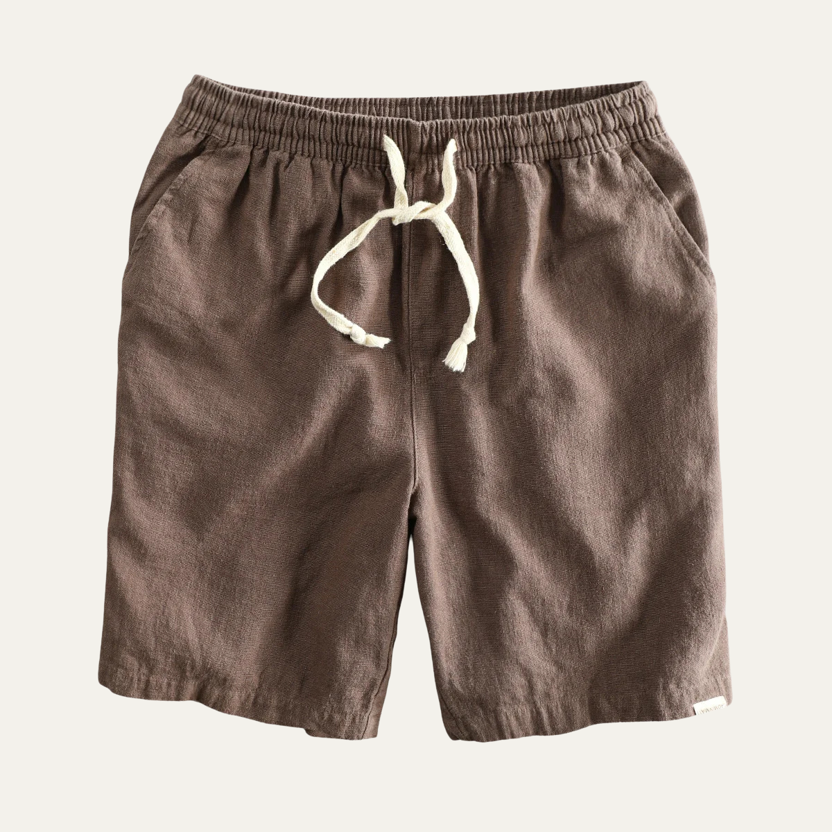 Ivas | Men's Casual Linen Shorts Black Drawstring