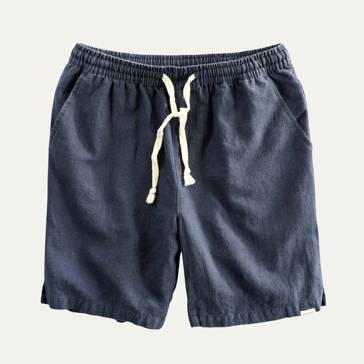 Ivas | Men's Casual Linen Shorts Black Drawstring