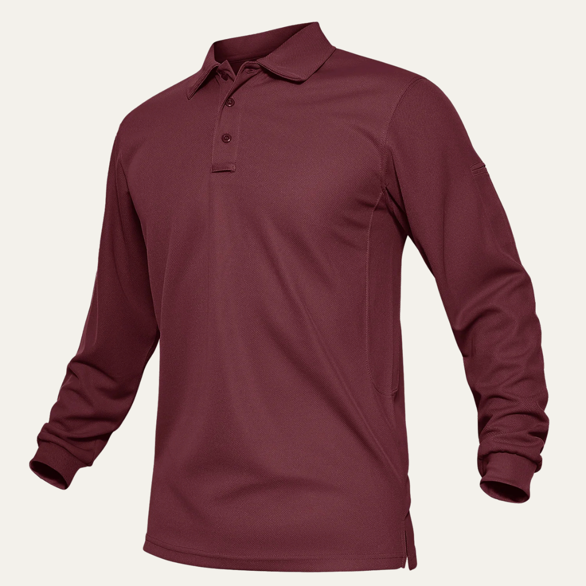 Beau | Men's Long Sleeve Polo Shirt Burgundy