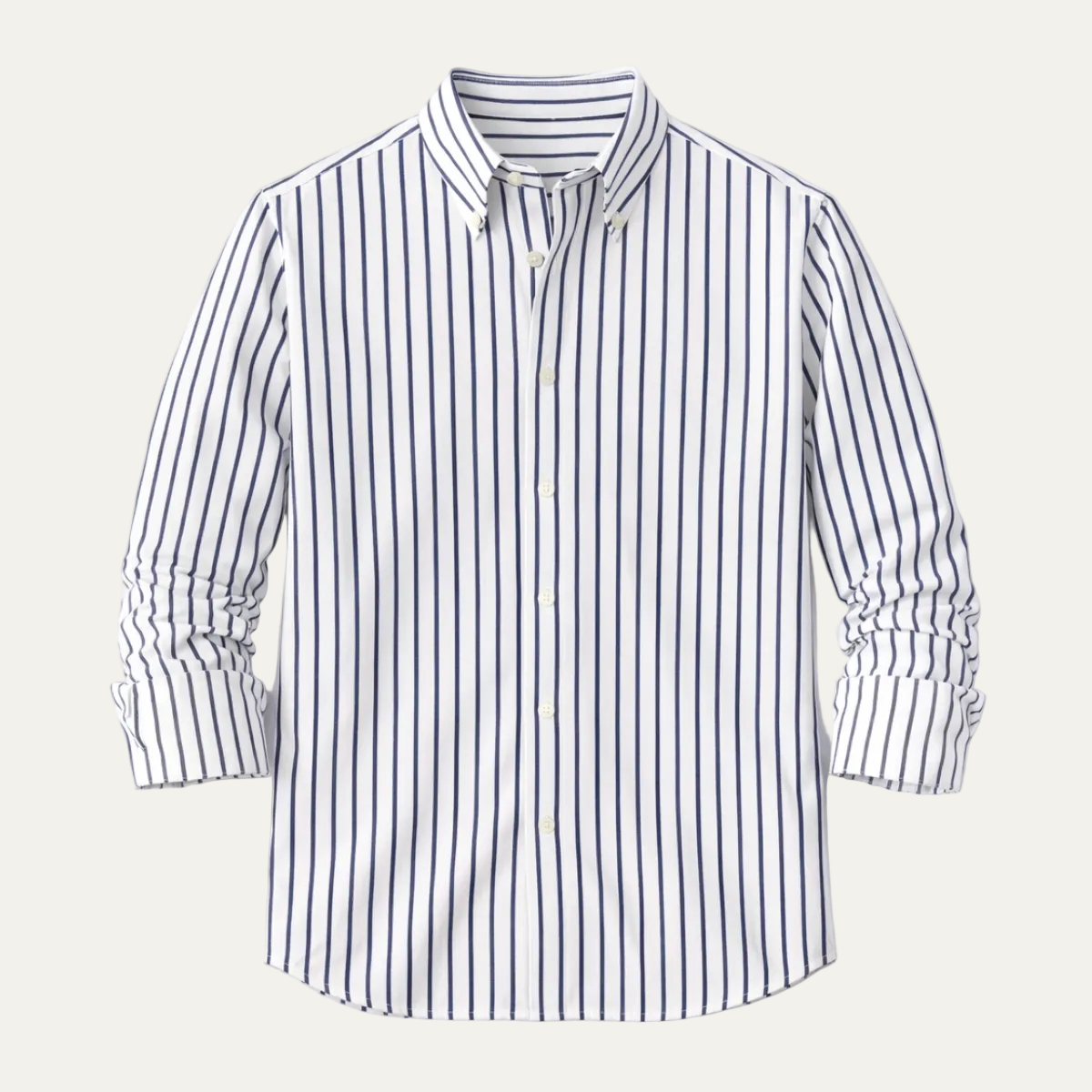 Wade | Men's Dress Shirt Blue White Striped Long Sleeve Button Up