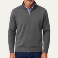 Dama Washington Bram men's quarter zip sweater gray lightweight knit - front view