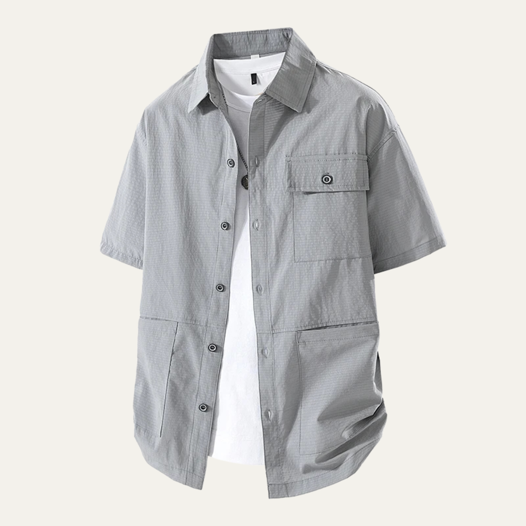 Dama Washington Jude men's utility shirt black short sleeve cargo pockets - view 2