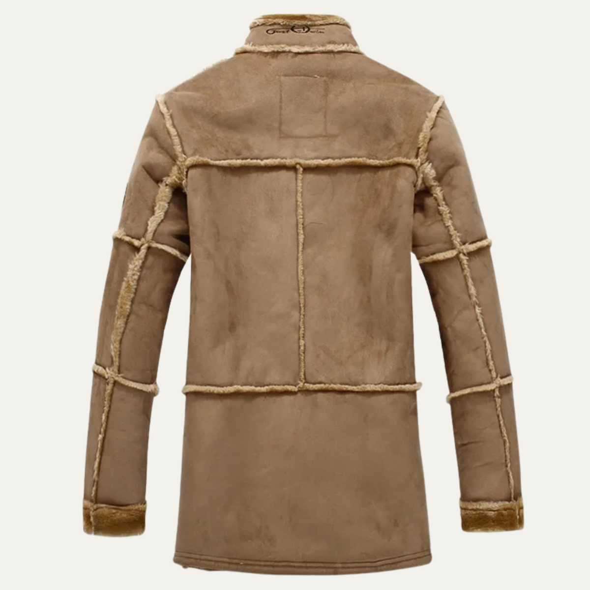 Axel | Men's Sherpa Lined Suede Coat Beige