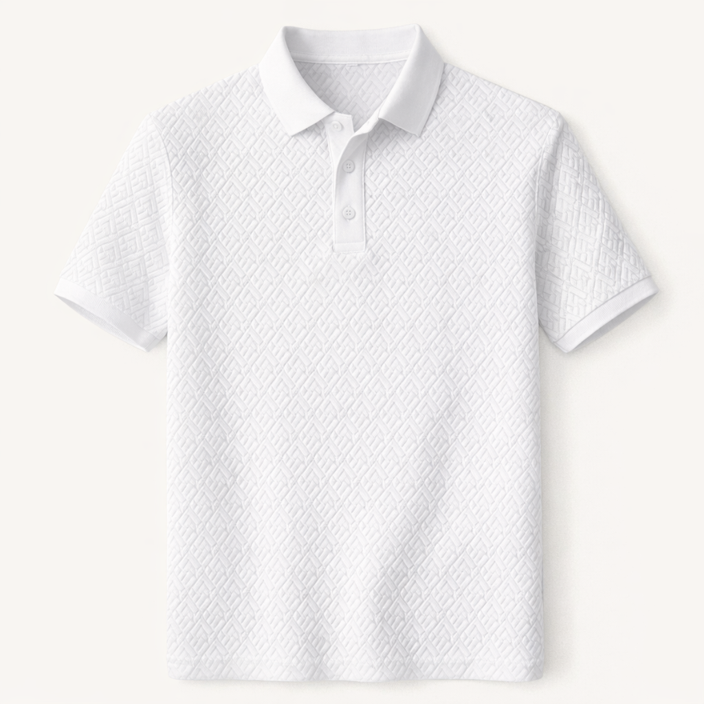 Dama Washington Axel men's textured polo shirt white - view 2
