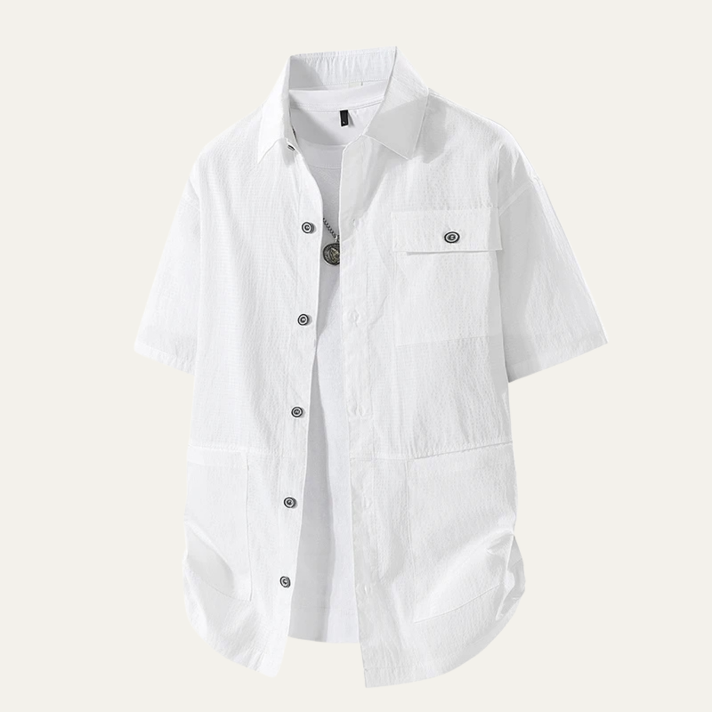 Dama Washington Jude men's utility shirt black short sleeve cargo pockets - view 4