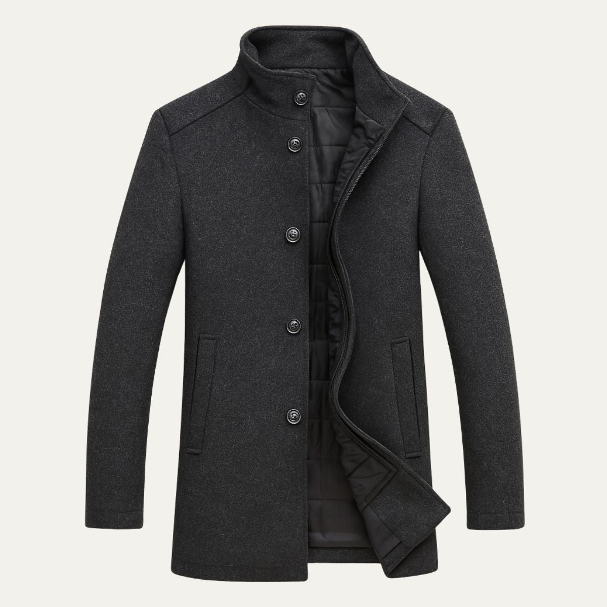 Hugo | Men's Wool Overcoat Brown Button Up