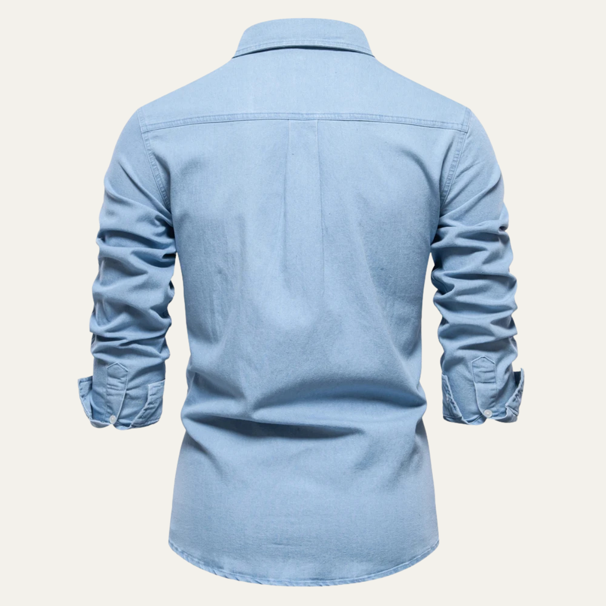 Axel | Men's Dark Wash Denim Shirt Double Pocket Long Sleeve