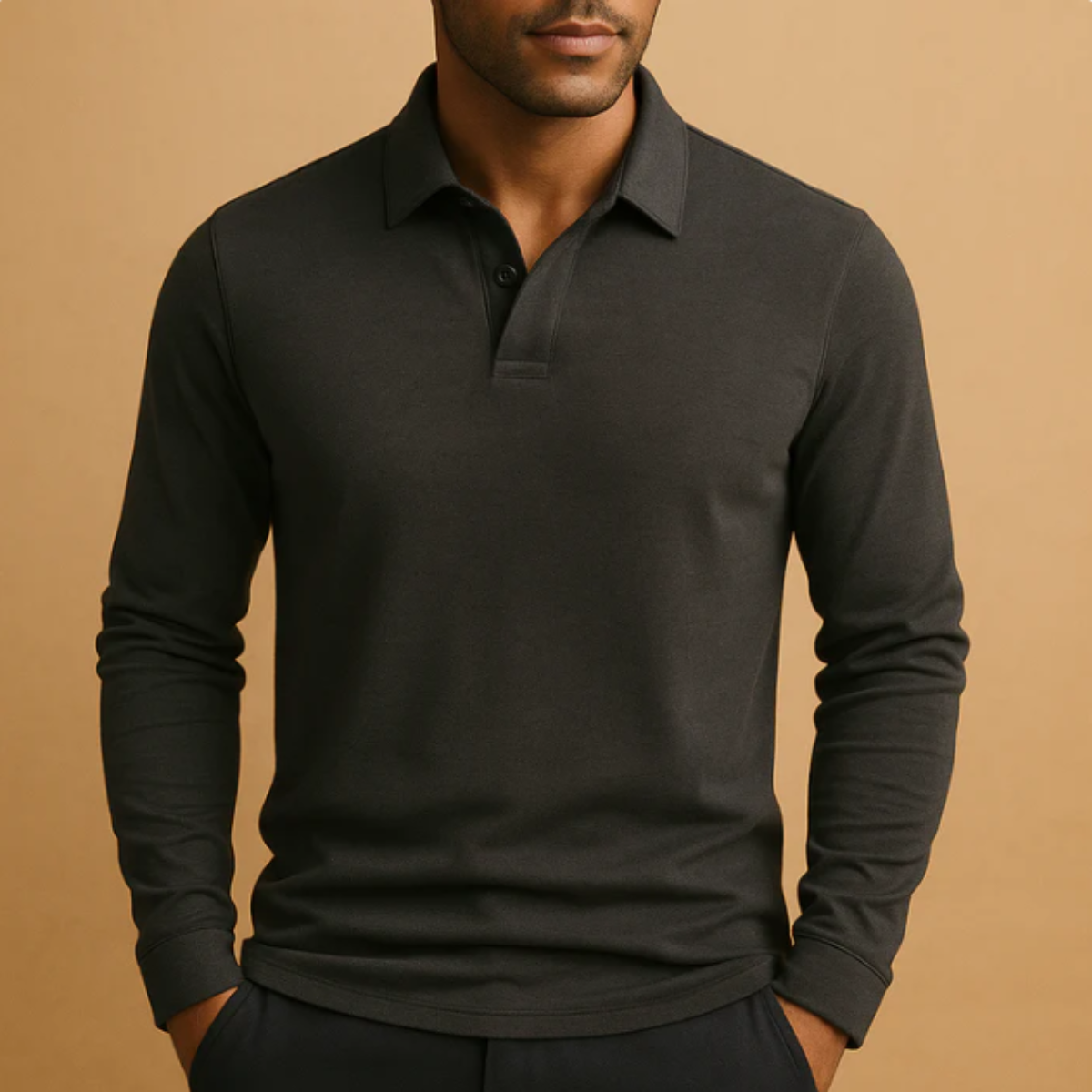 Brax | Men's Polo Shirt Navy Long Sleeve Cotton Casual