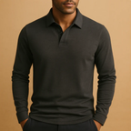 Dama Washington Brax men's polo shirt navy long sleeve cotton casual - view 3