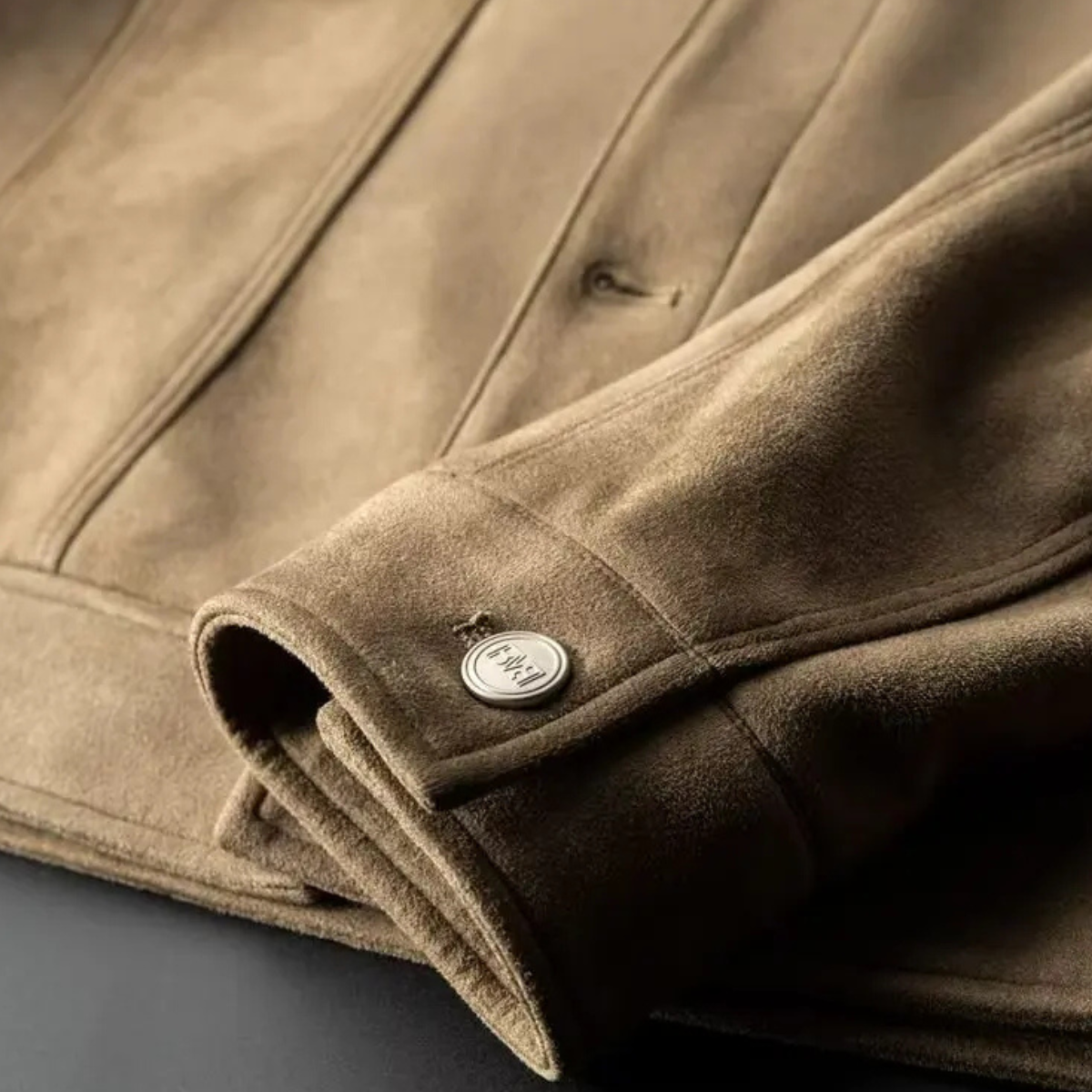 Beau | Men's Suede Trucker Jacket Beige
