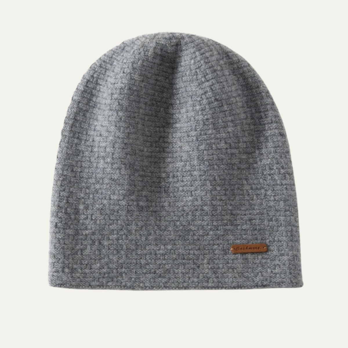 Luisa | Men's Ribbed Knit Beanie Cream Cashmere Warm