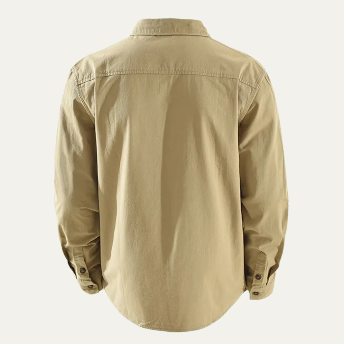 Jude | Men's Casual Button Up Shirt Khaki Long Sleeve