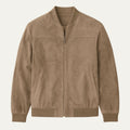 Dama Washington Marco men's casual suede bomber jacket beige - front view