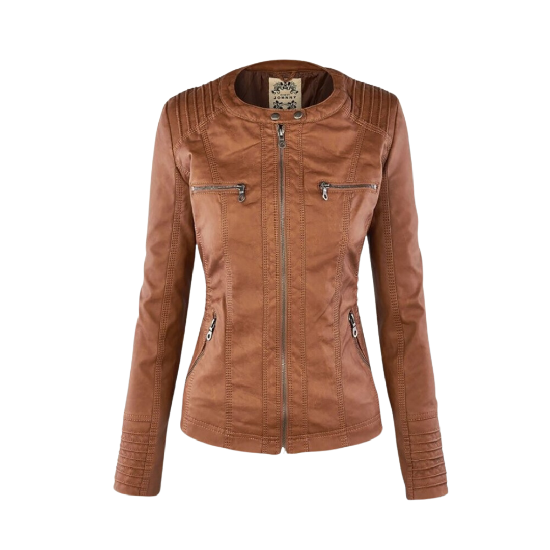 Rosa | Women's Utility Jacket Brown Hooded Zip Up