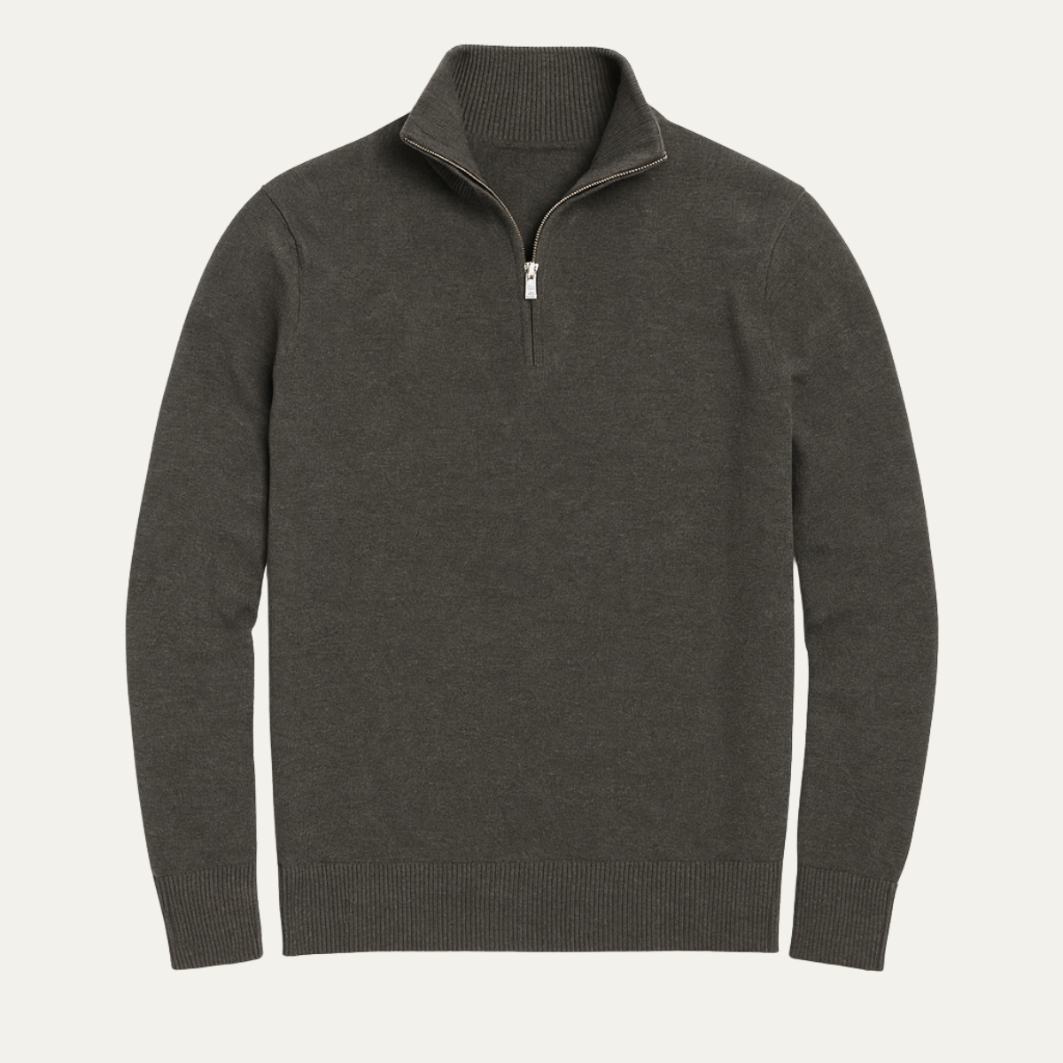 Bram | Men's Quarter Zip Sweater Gray Lightweight Knit