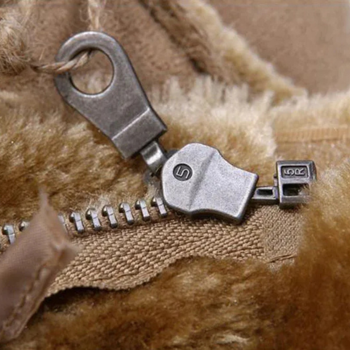 Axel | Men's Sherpa Lined Suede Coat Beige