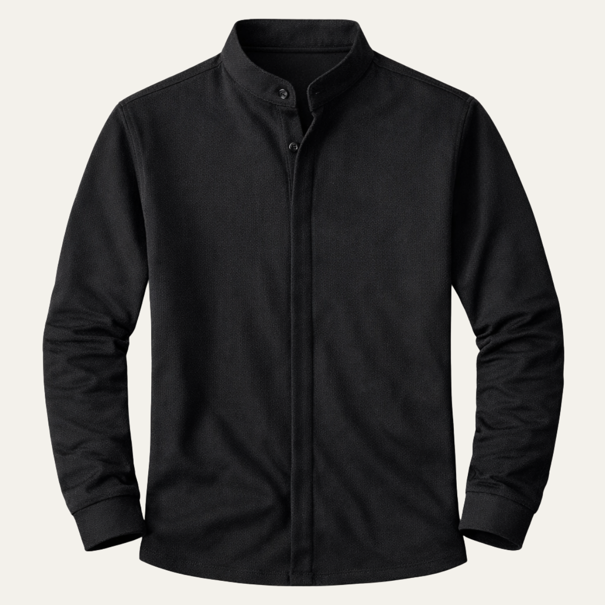 Beau | Men's Casual Ribbed Knit Shirt Gray Long Sleeve