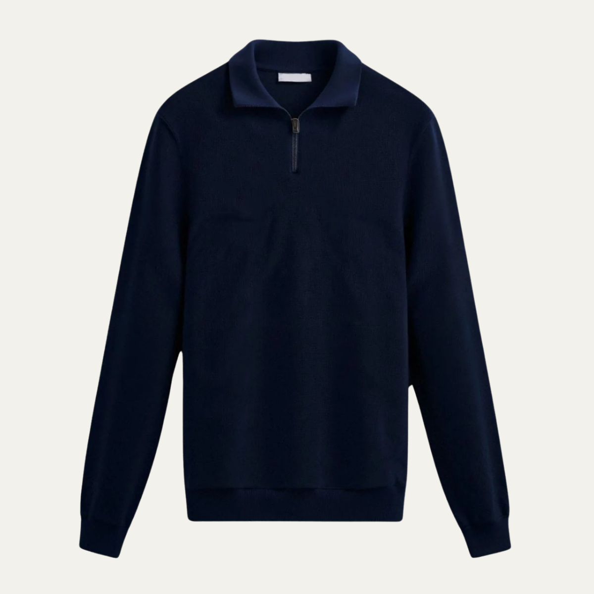 Bram | Men's Quarter Zip Sweater Cream Collared Long Sleeve