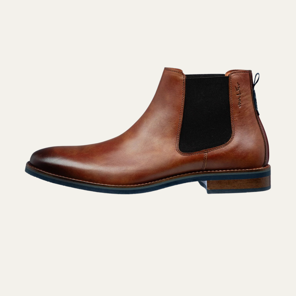 Kai | Men's Leather Chelsea Boot Cognac Black Sole