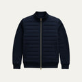Dama Washington Bram men's quilted puffer jacket navy blue zip up - front view