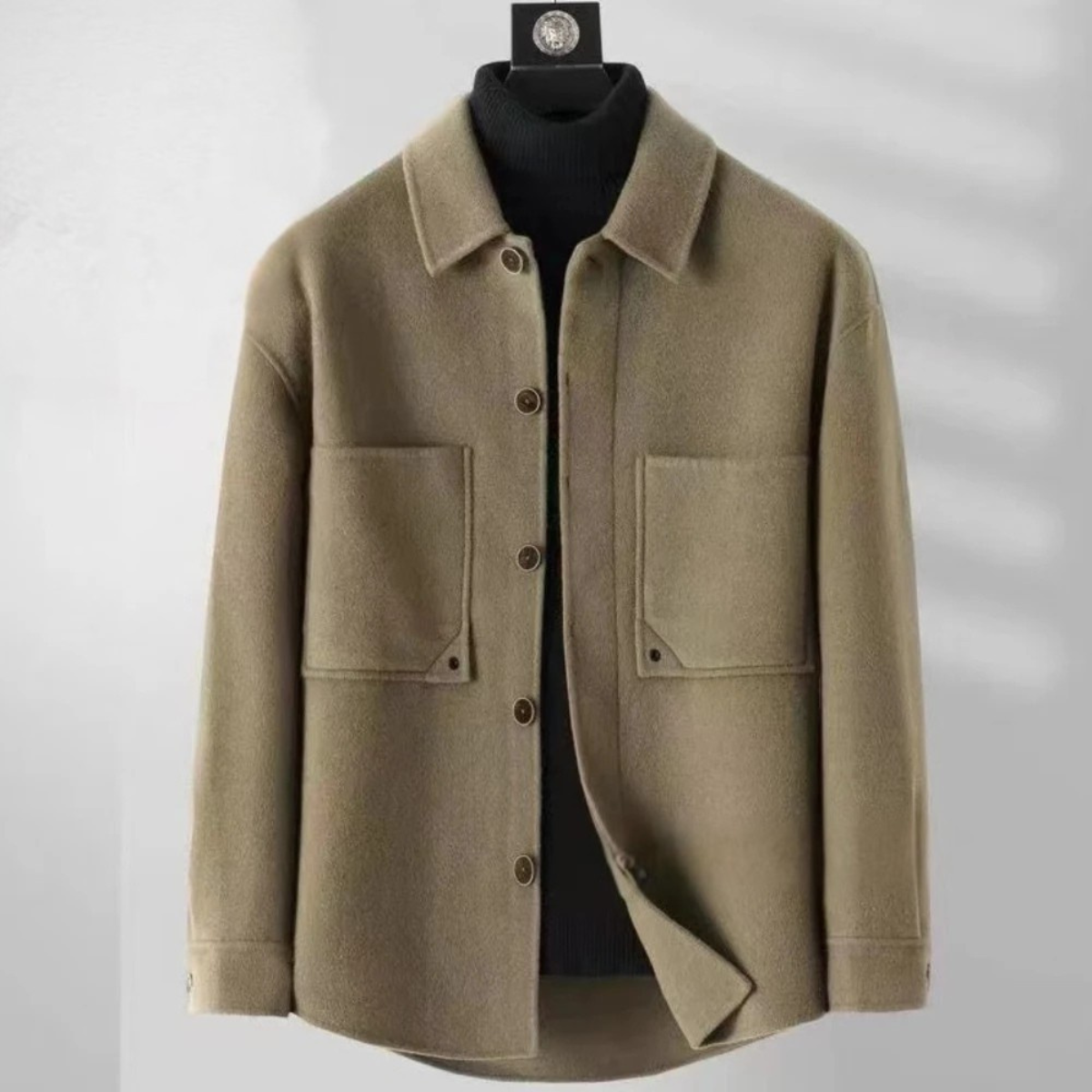 Callum | Men's Wool Casual Blazer Beige Button Front